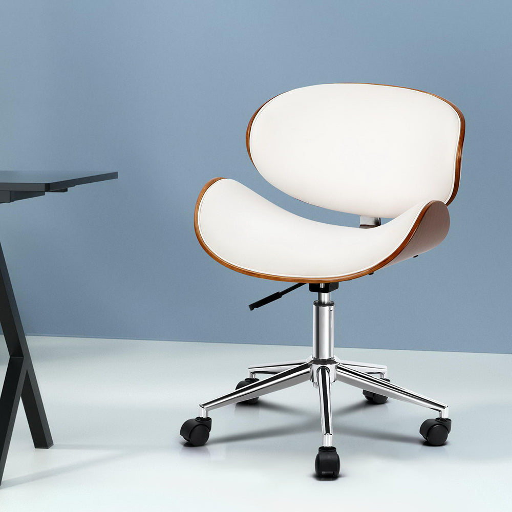 Artiss Leather Office Chair White