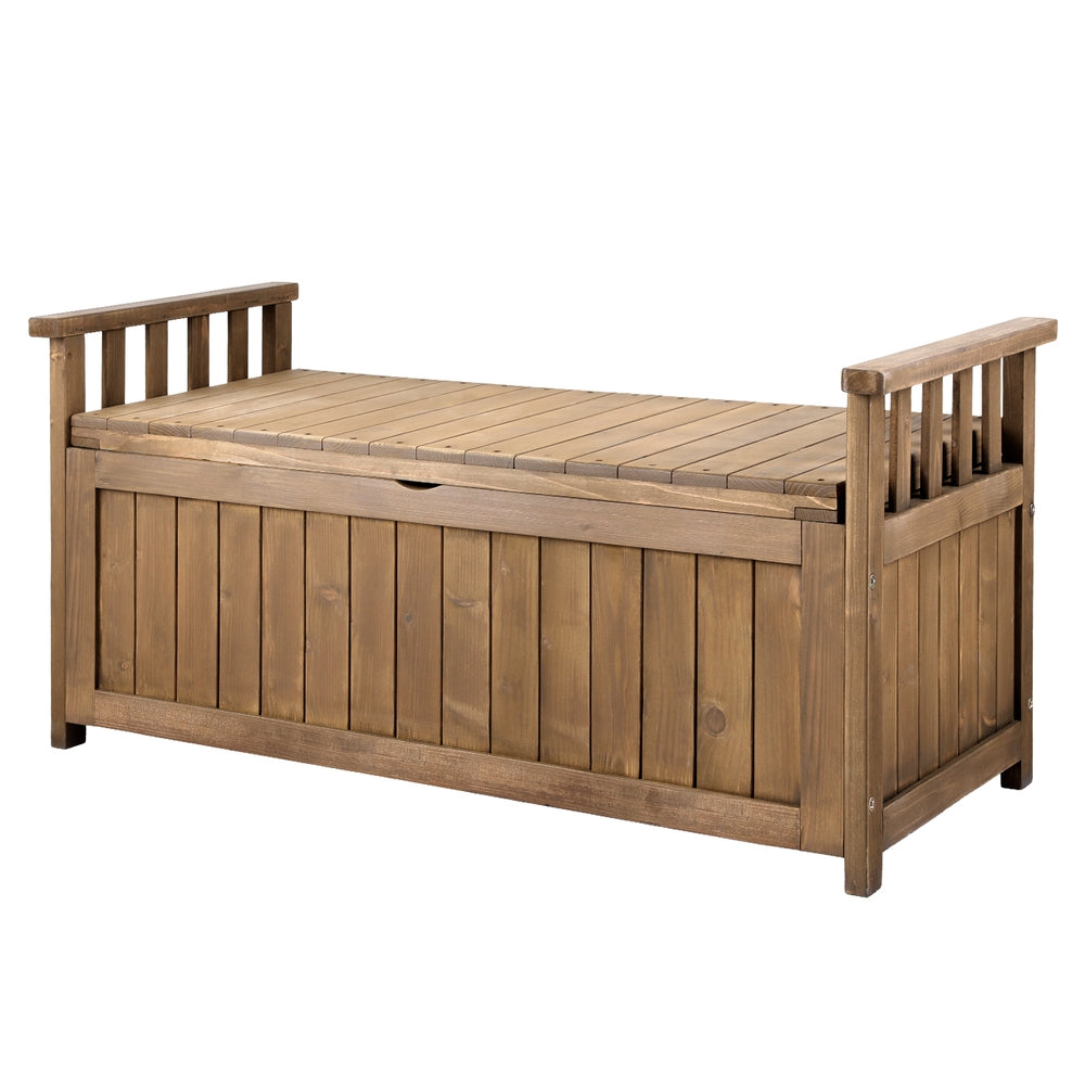 Gardeon Outdoor Storage Box Wooden Garden Bench Chest Toy Tool Sheds Furniture
