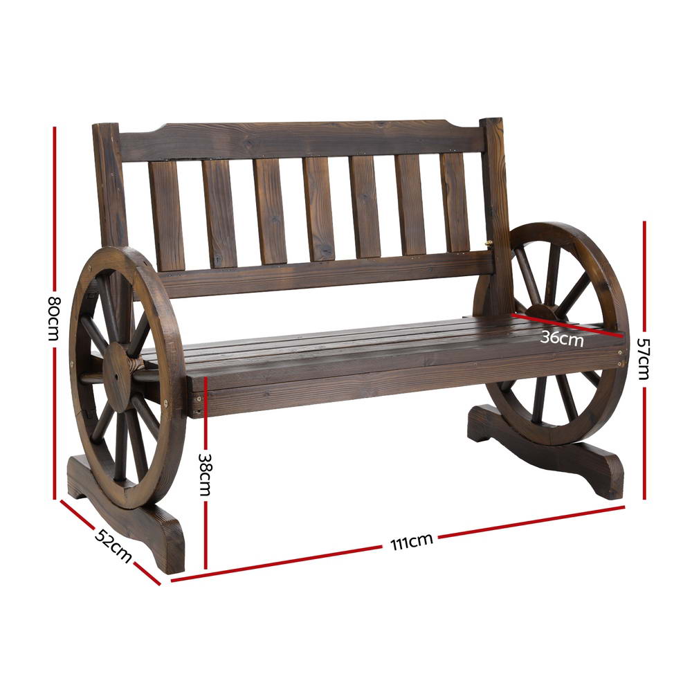 Gardeon Wooden Wagon Wheel Chair