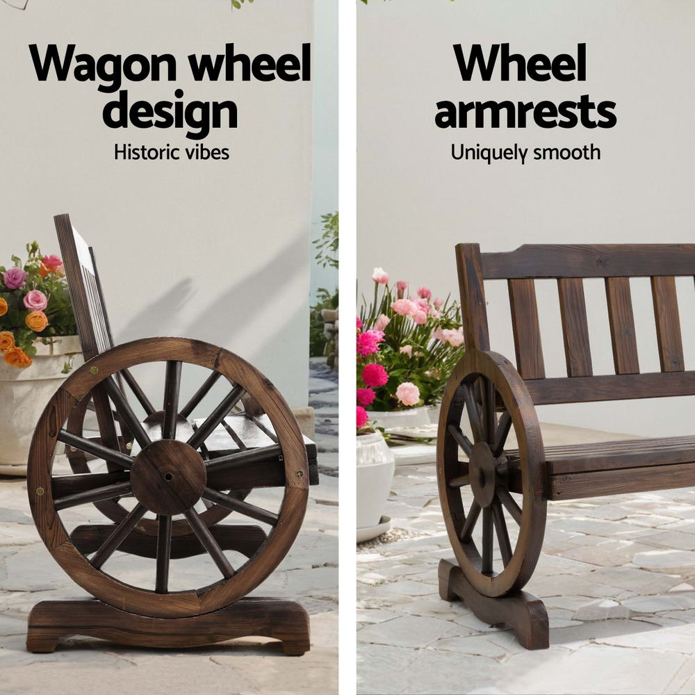 Gardeon Wooden Wagon Wheel Chair