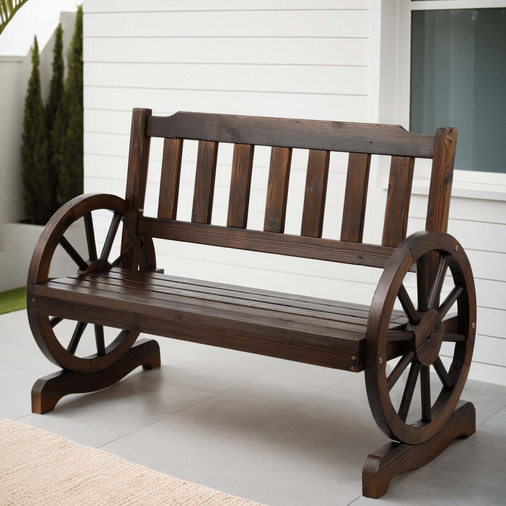 Gardeon Wooden Wagon Wheel Chair
