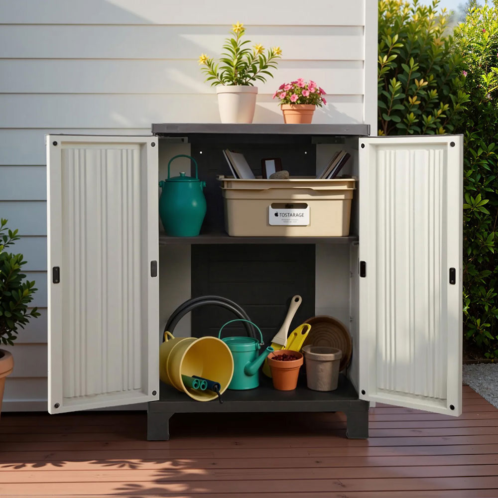 Gardeon Outdoor Storage Cabinet Lockable Cupboard Garage 92cm