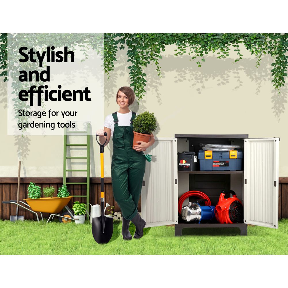 Gardeon Outdoor Storage Cabinet Cupboard Lockable Garage 92cm