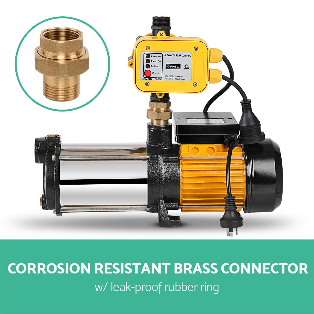 Giantz Garden Water Pump High Pressure 2000W 4-Stage Tank Irrigation Yellow