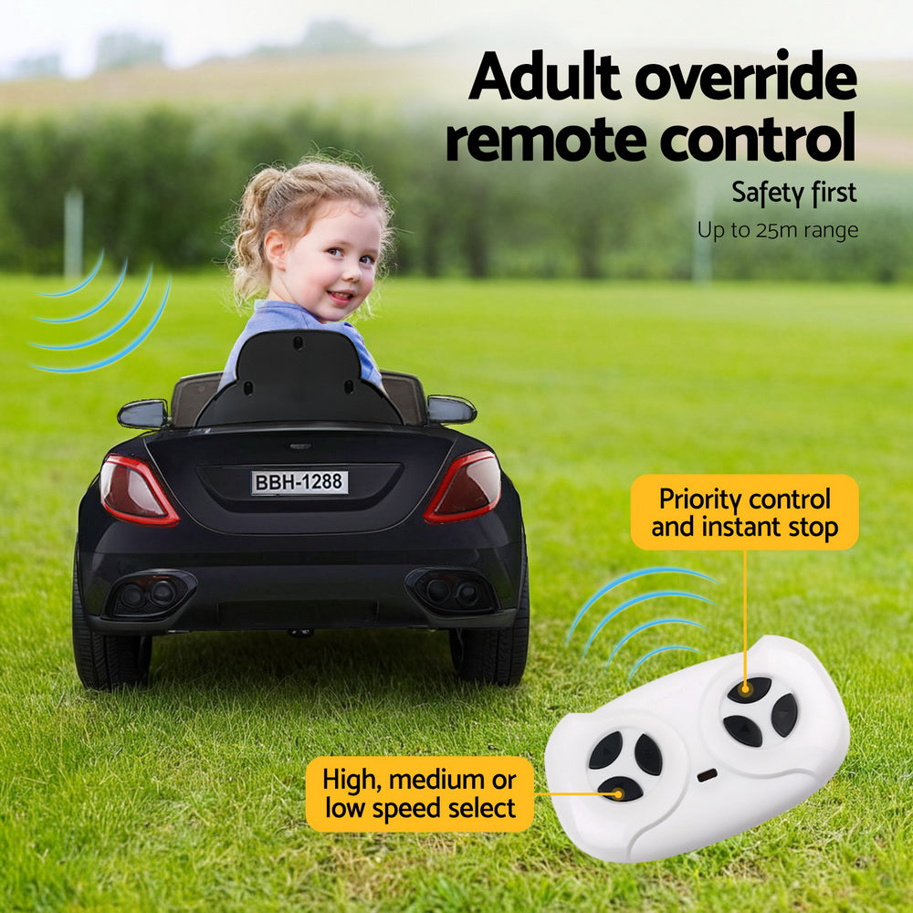Rigo Kids Ride On Car Electric Toys 12V Battery Remote Control Black MP3 LED