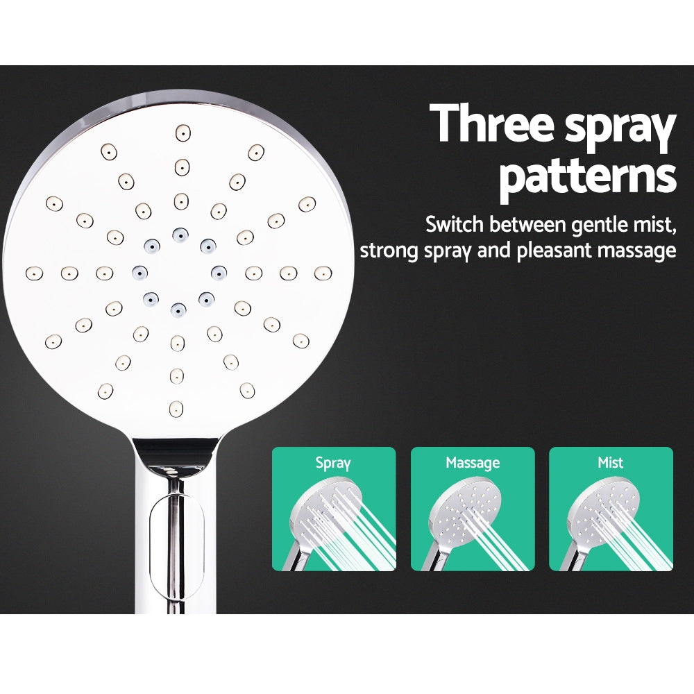 Cefito WELS 9'' Rain Shower Head Set Round Handheld High Pressure Wall Chrome