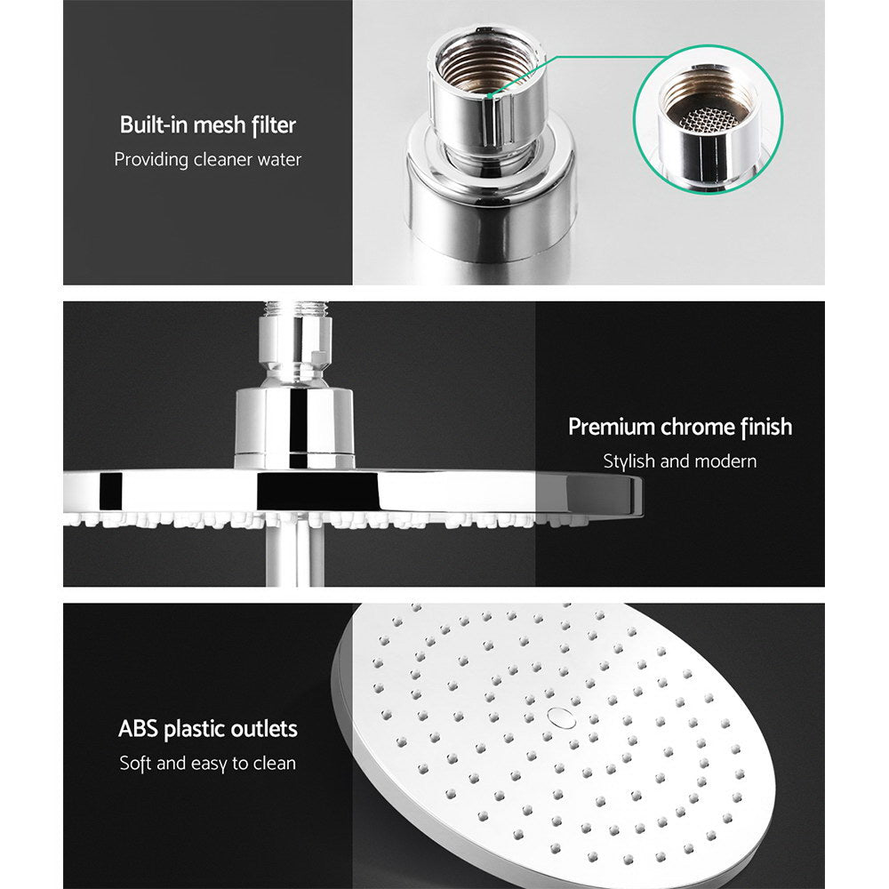 Cefito WELS 9'' Rain Shower Head Mixer Round Handheld High Pressure Wall Chrome