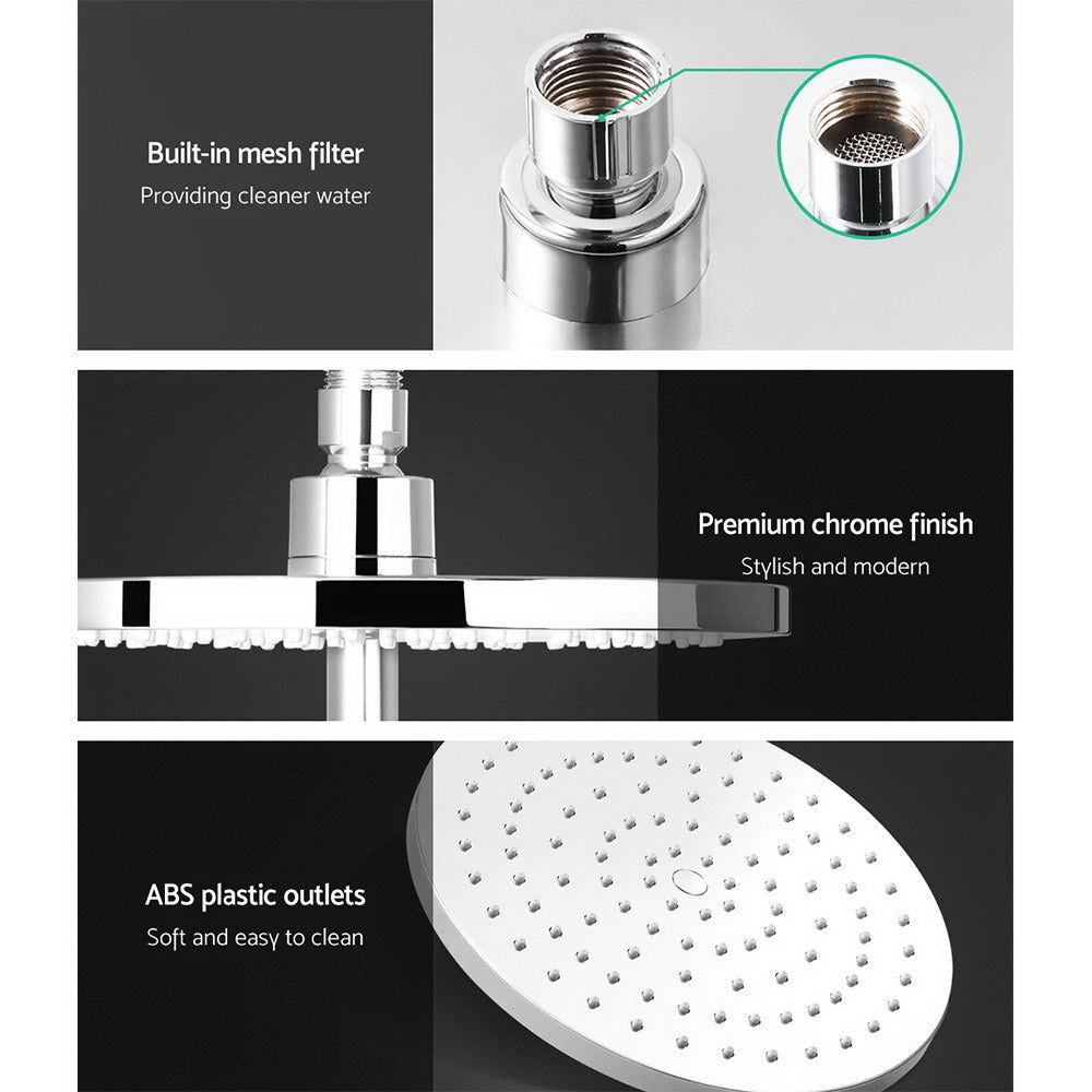 Cefito WELS 9'' Rain Shower Head Taps Round Handheld High Pressure Wall Chrome