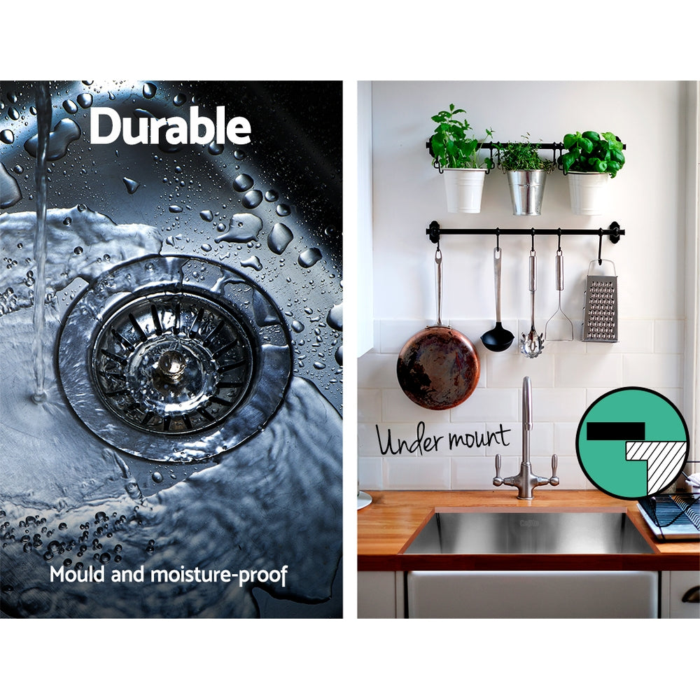 Cefito 36cm x 36cm Stainless Steel Kitchen Sink Under/Top/Flush Mount Silver