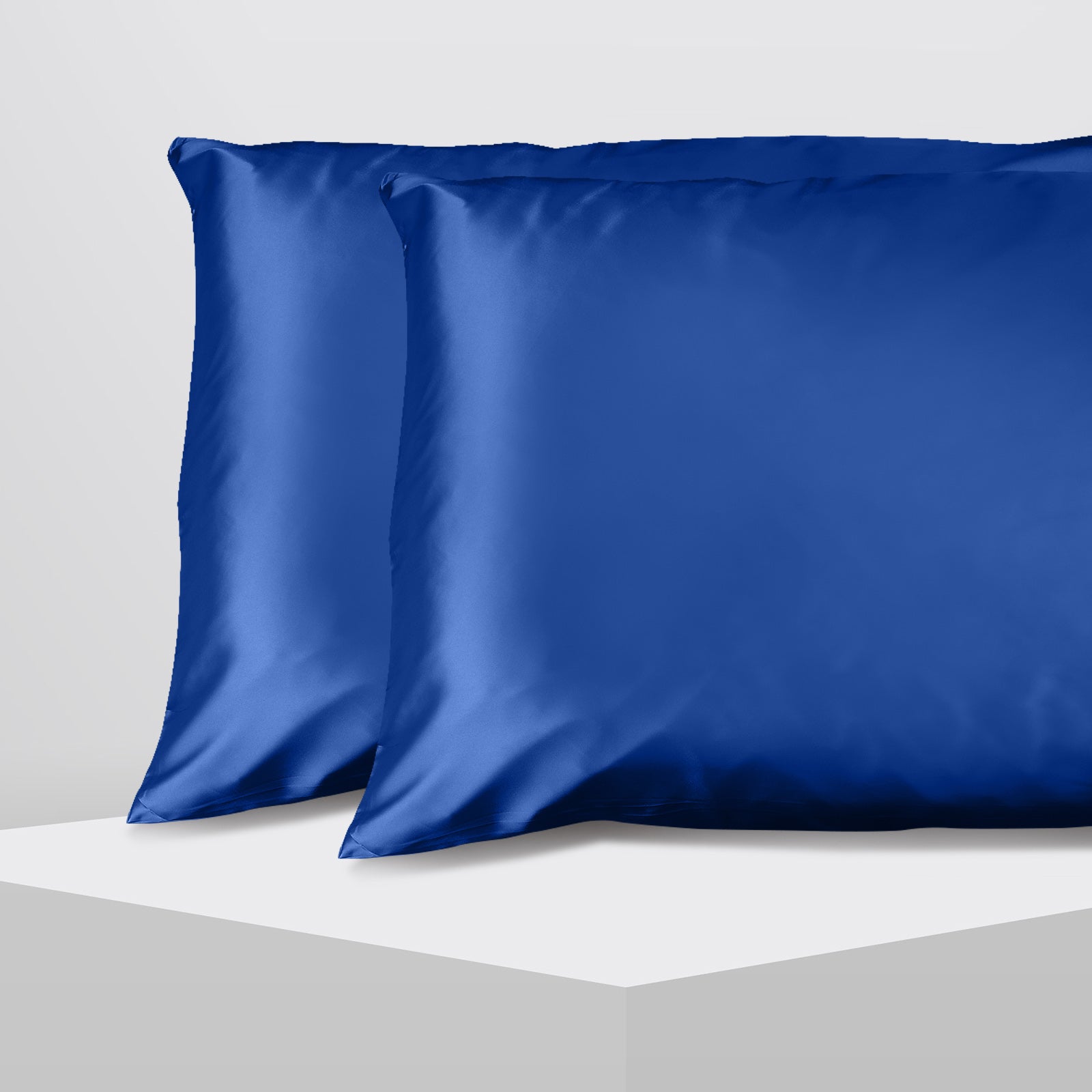 Casa Decor Luxury Satin Pillowcase Twin Pack Size With Gift Box Luxury - Navy Blue