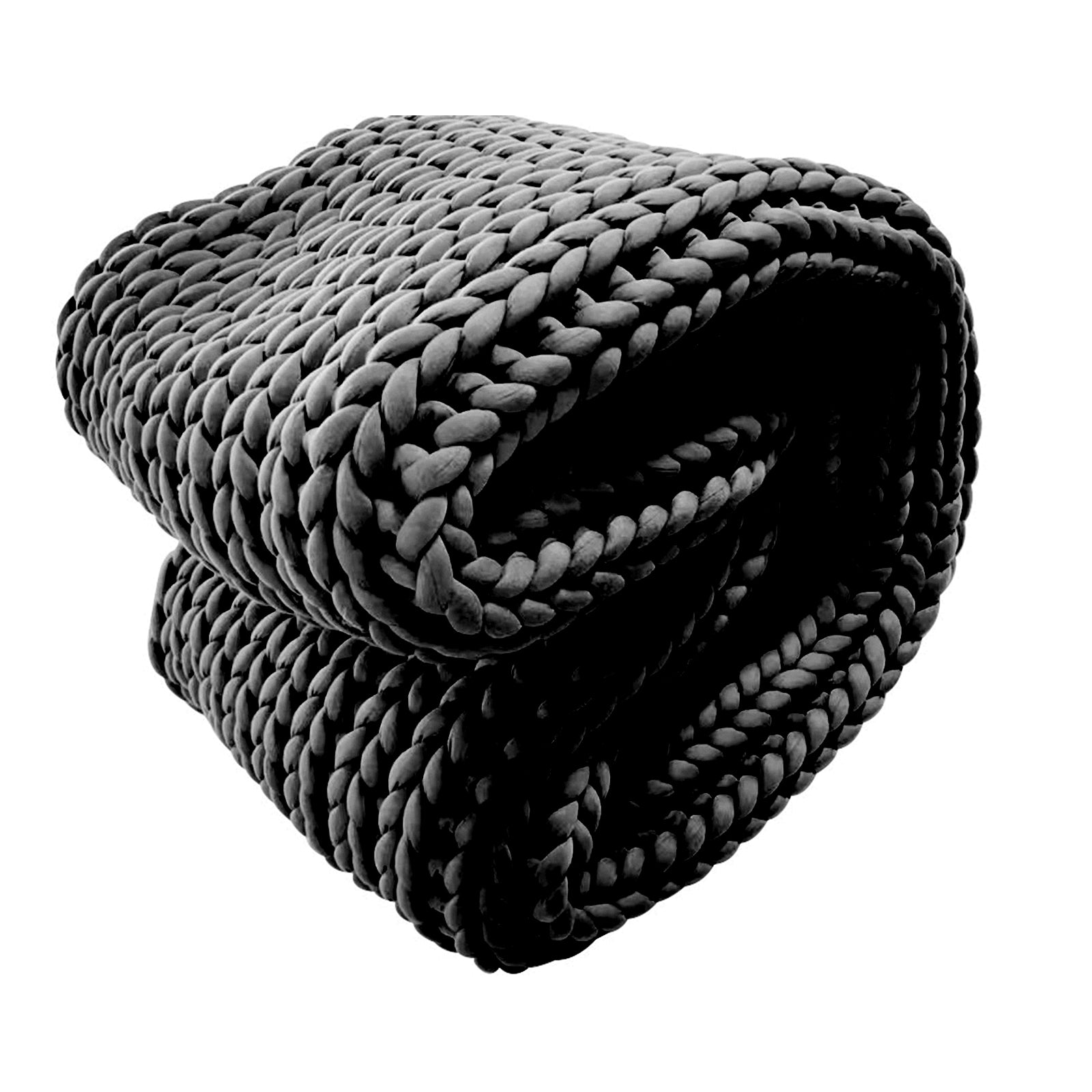 Royal Comfort Chunky Hand Knit Thick Weighted Blanket 6.3KG 203cm x 153cm - Charcoal