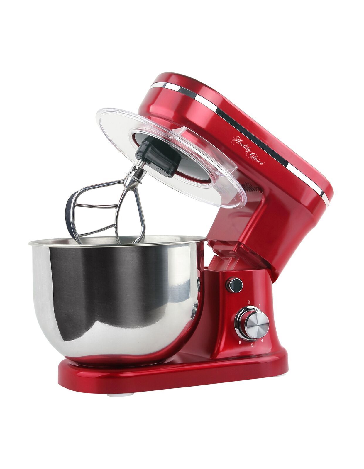 1200W Mix Master 5L Kitchen Stand Mixer w/Bowl/Whisk/Beater - Red