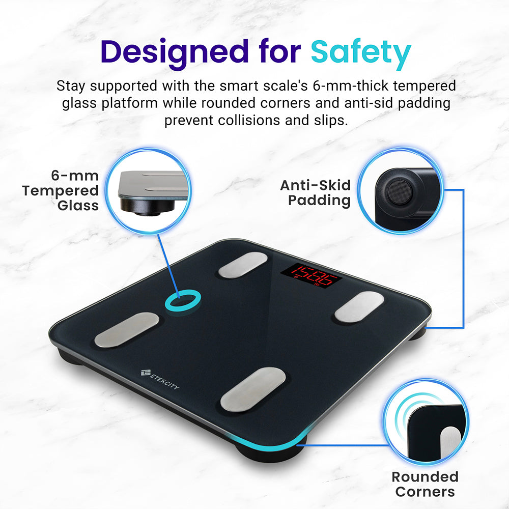 Etekcity Smart Scale for Body Weight, Black & Etekcity Smart Blood Pressure Monitor, White Bundle