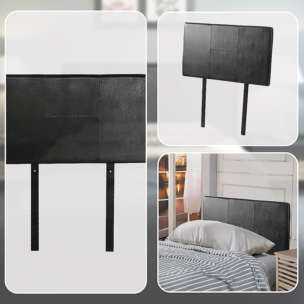 PU Leather Single Bed Headboard Bedhead - Black