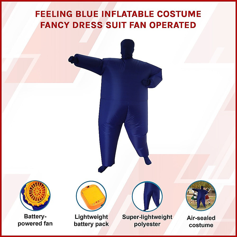 Feeling Blue Inflatable Costume Fancy Dress Suit Fan Operated
