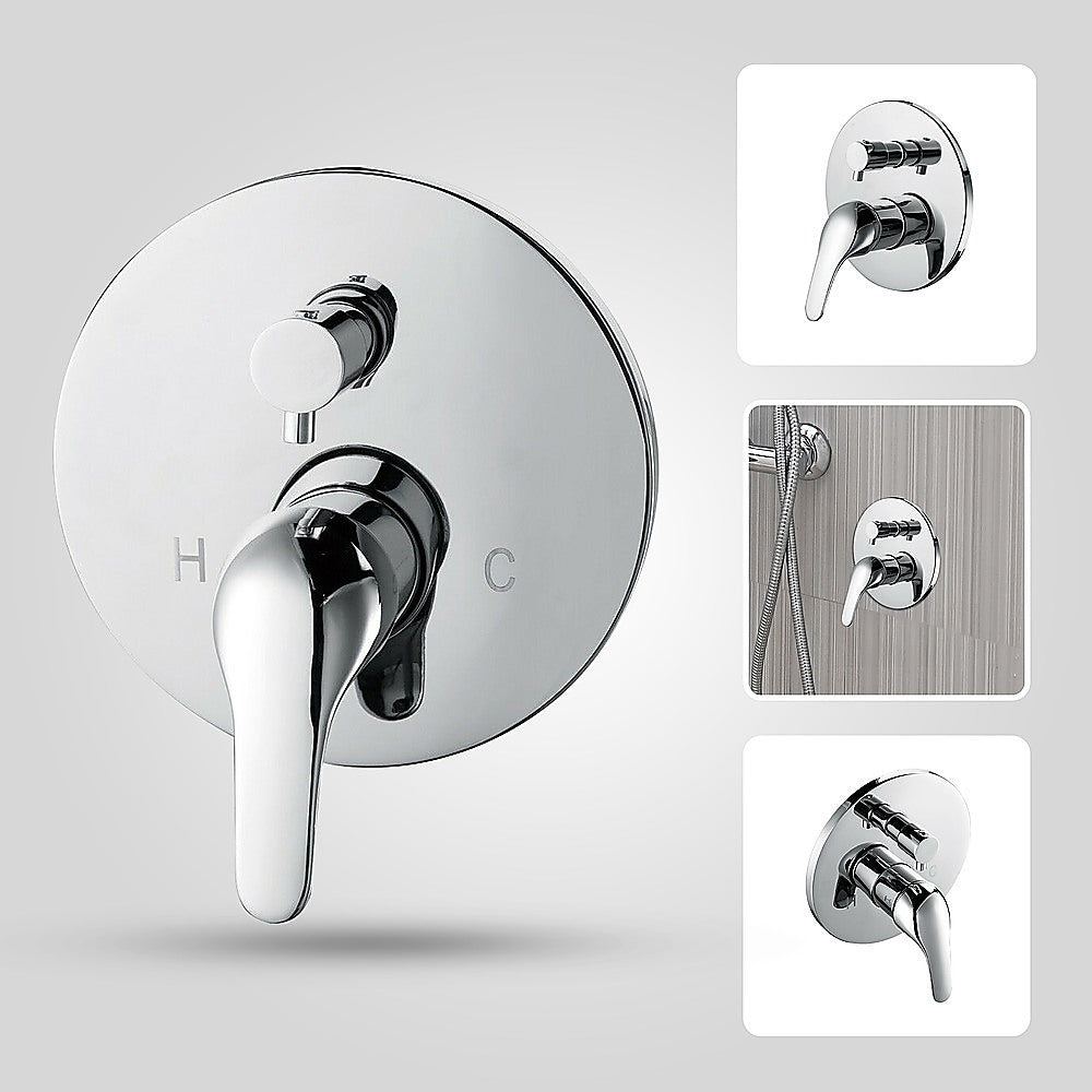 Chrome Bathroom Shower Wall Mixer Diverter w/ WaterMark