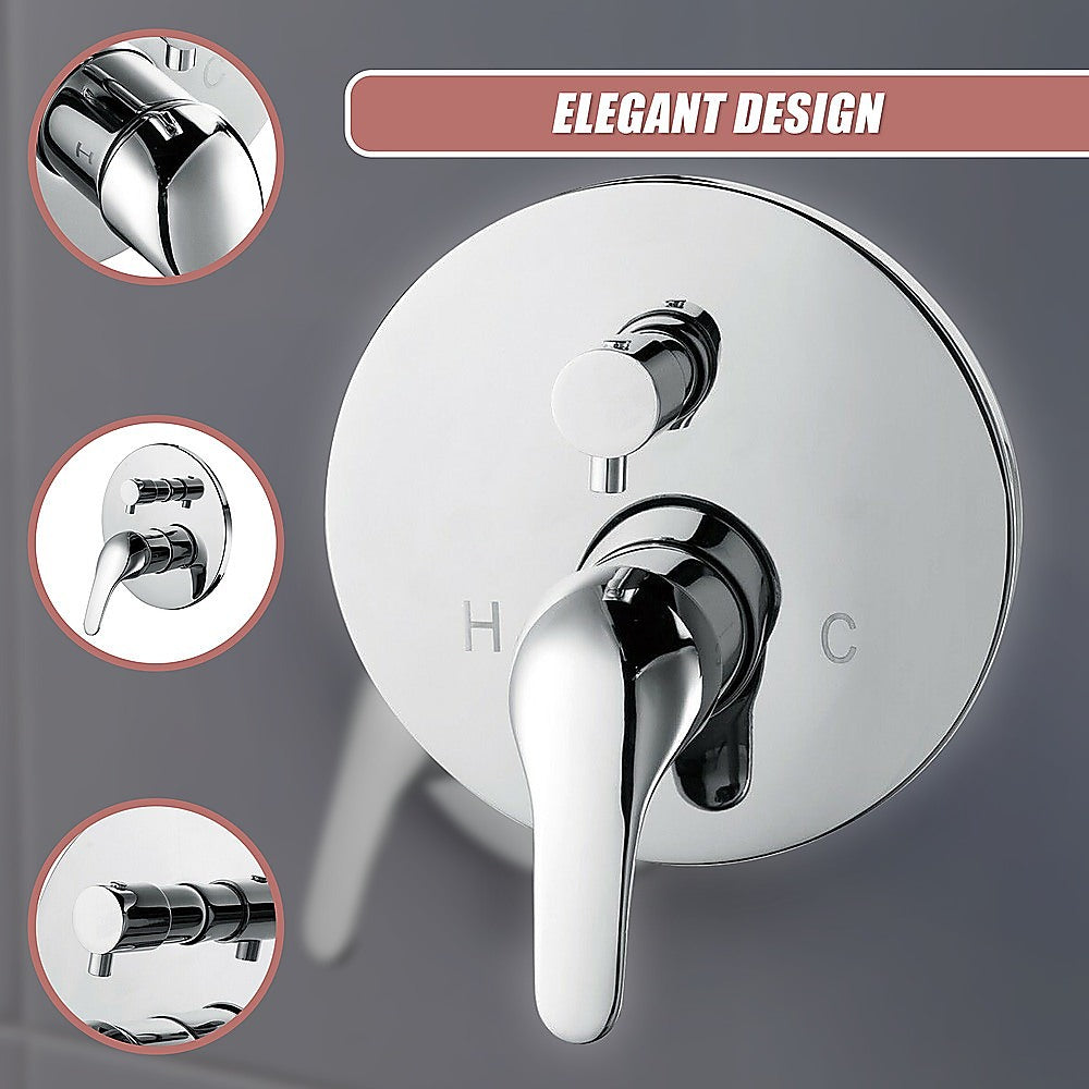 Chrome Bathroom Shower Wall Mixer Diverter w/ WaterMark