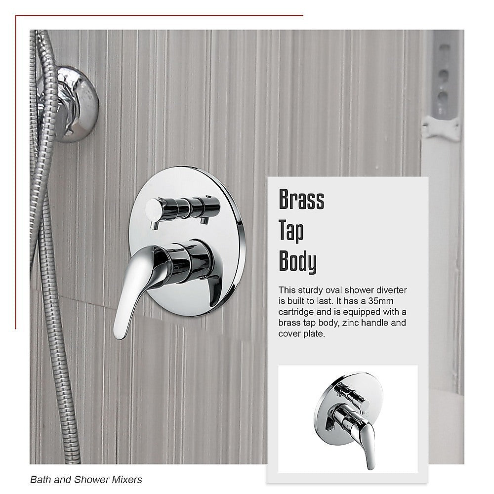 Chrome Bathroom Shower Wall Mixer Diverter w/ WaterMark