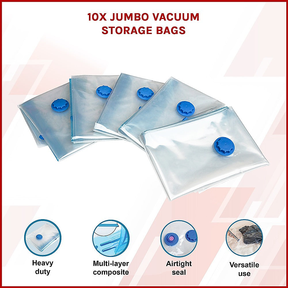 10x Jumbo Vacuum Storage Bags
