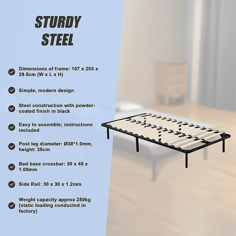 King Single Metal Bed Frame - Bedroom Furniture
