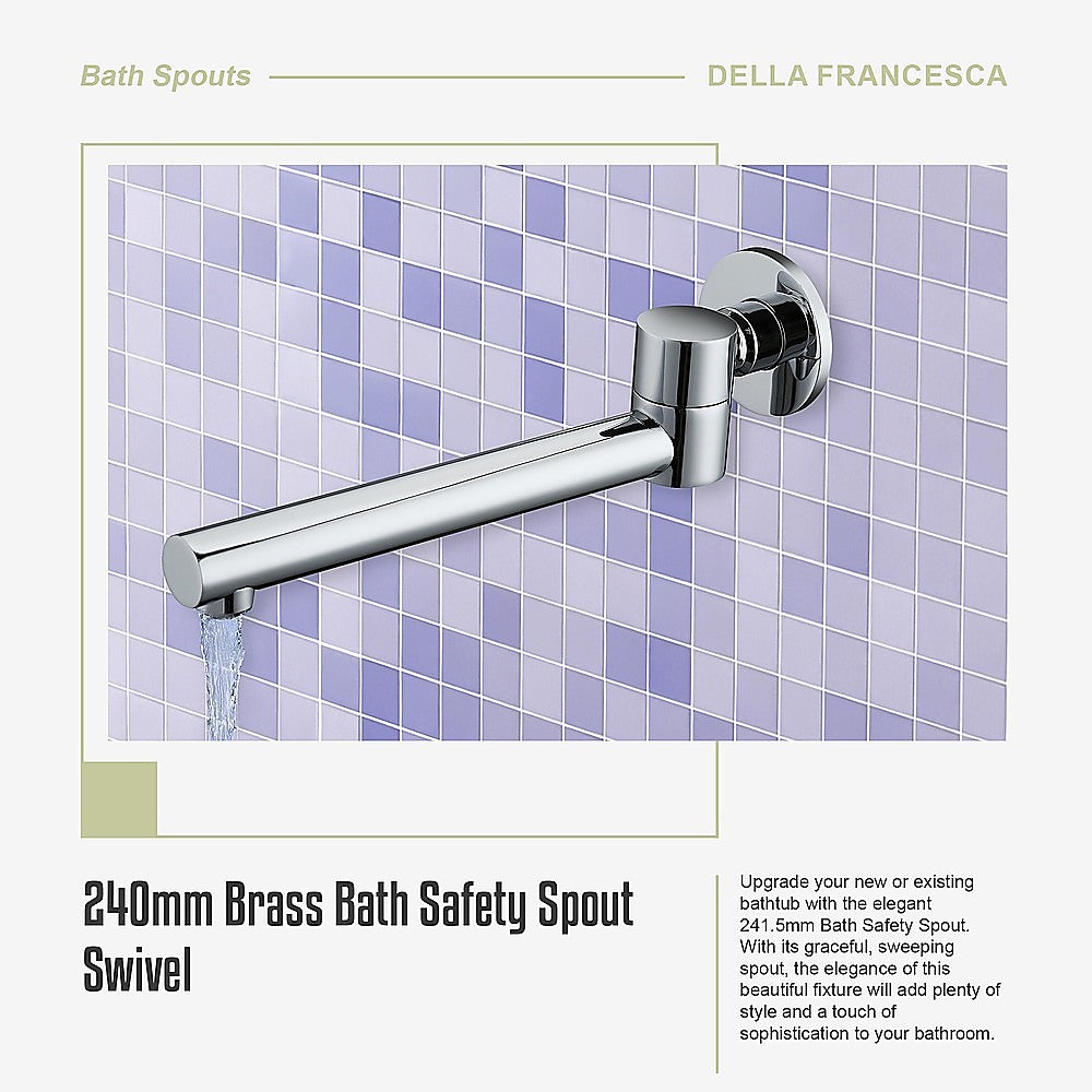240mm Brass Bath Safety Spout Swivel