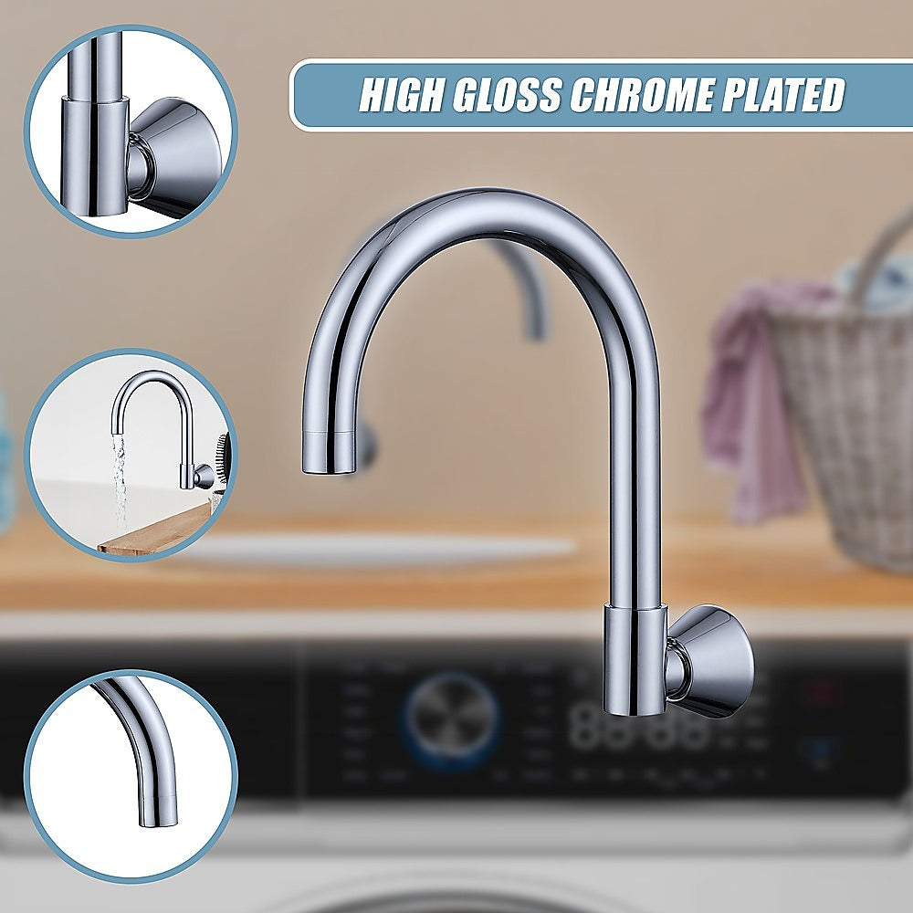 High Reach Swivel Wall Kitchen Laundry Bath Basin Spout