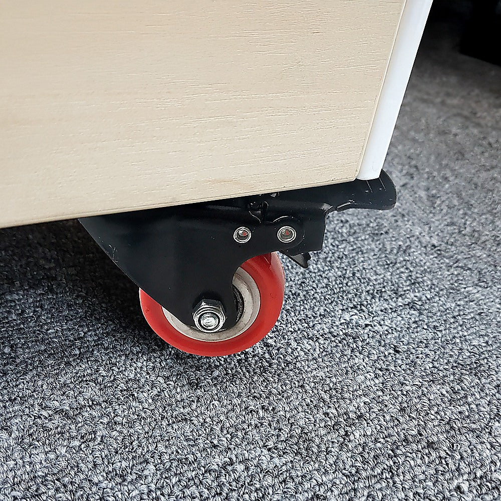 8 x 2" Polyurethane Castor Wheels - Swivel and 4 with brake