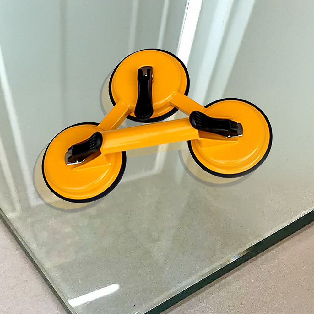 2x 150kg Load Aluminum Triple Suction Cup Pad Glazer Glass Sucker Remover Lifter