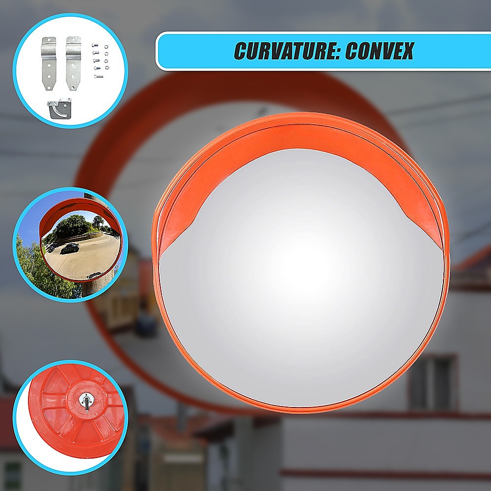 60cm Round Convex Mirror Blind Spot Safety Traffic Driveway Shop Wide Angle