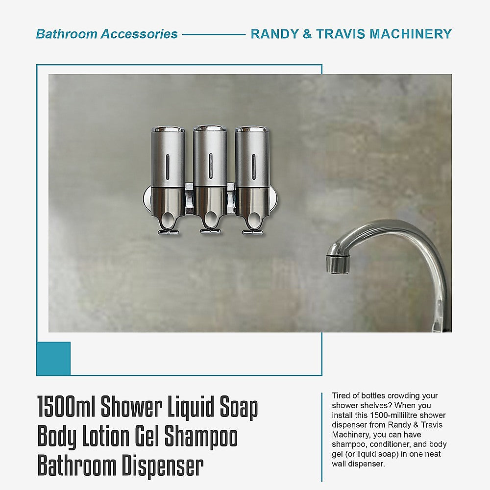 1500ml Shower Liquid Soap Body Lotion Gel Shampoo Bathroom DISPENSER