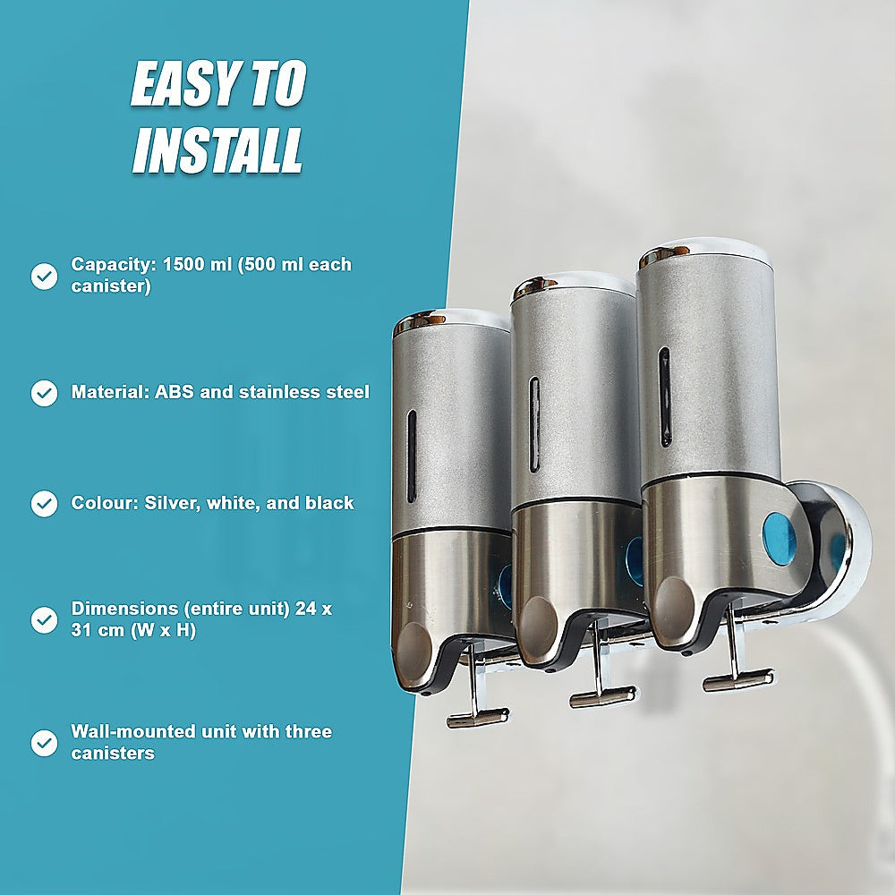 1500ml Shower Liquid Soap Body Lotion Gel Shampoo Bathroom DISPENSER