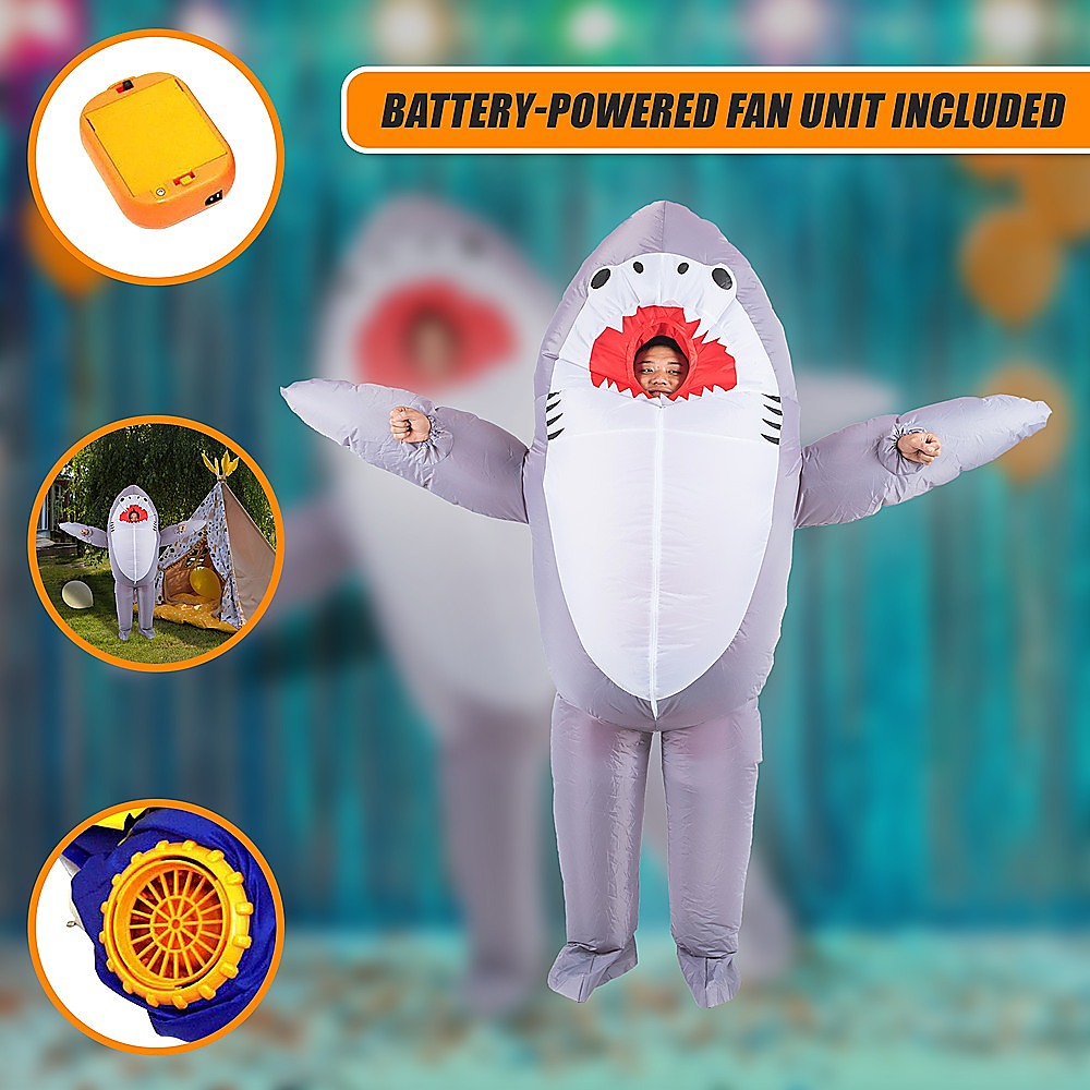 Shark Fancy Dress Fan Inflatable Costume Suit