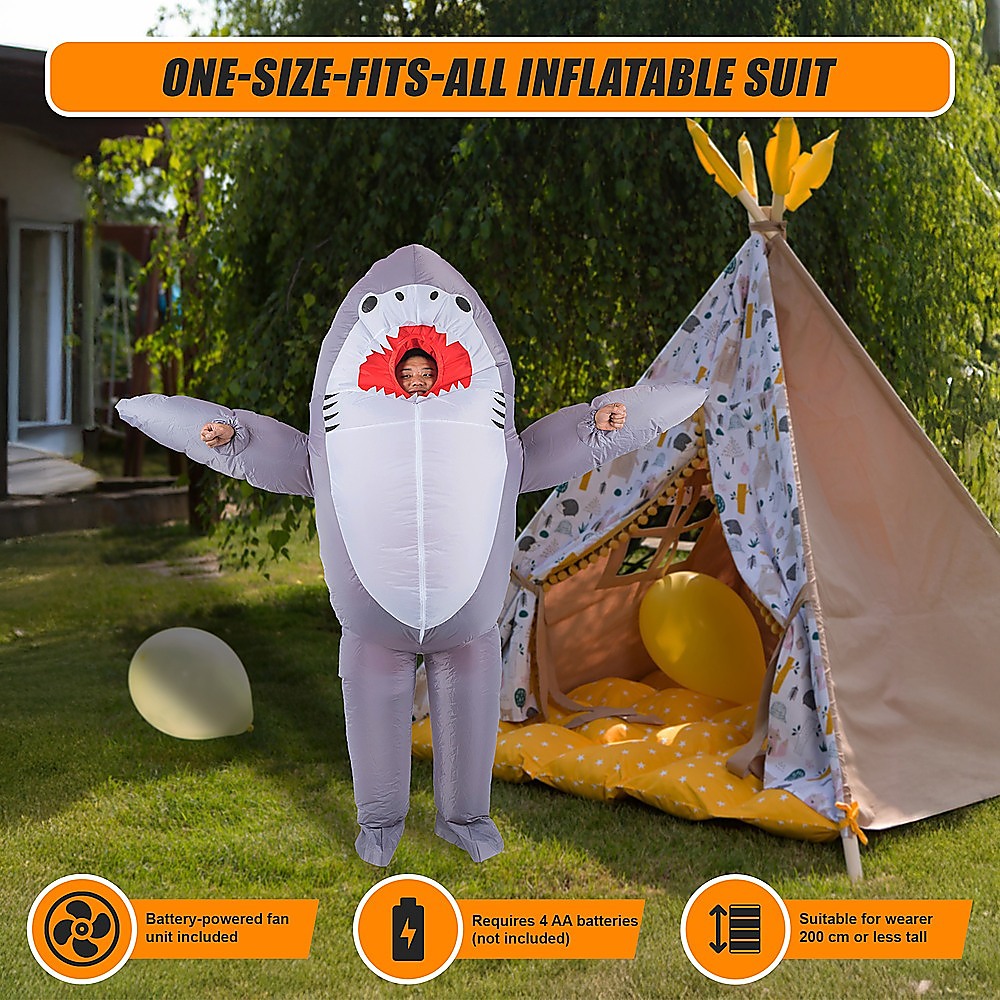 Shark Fancy Dress Fan Inflatable Costume Suit