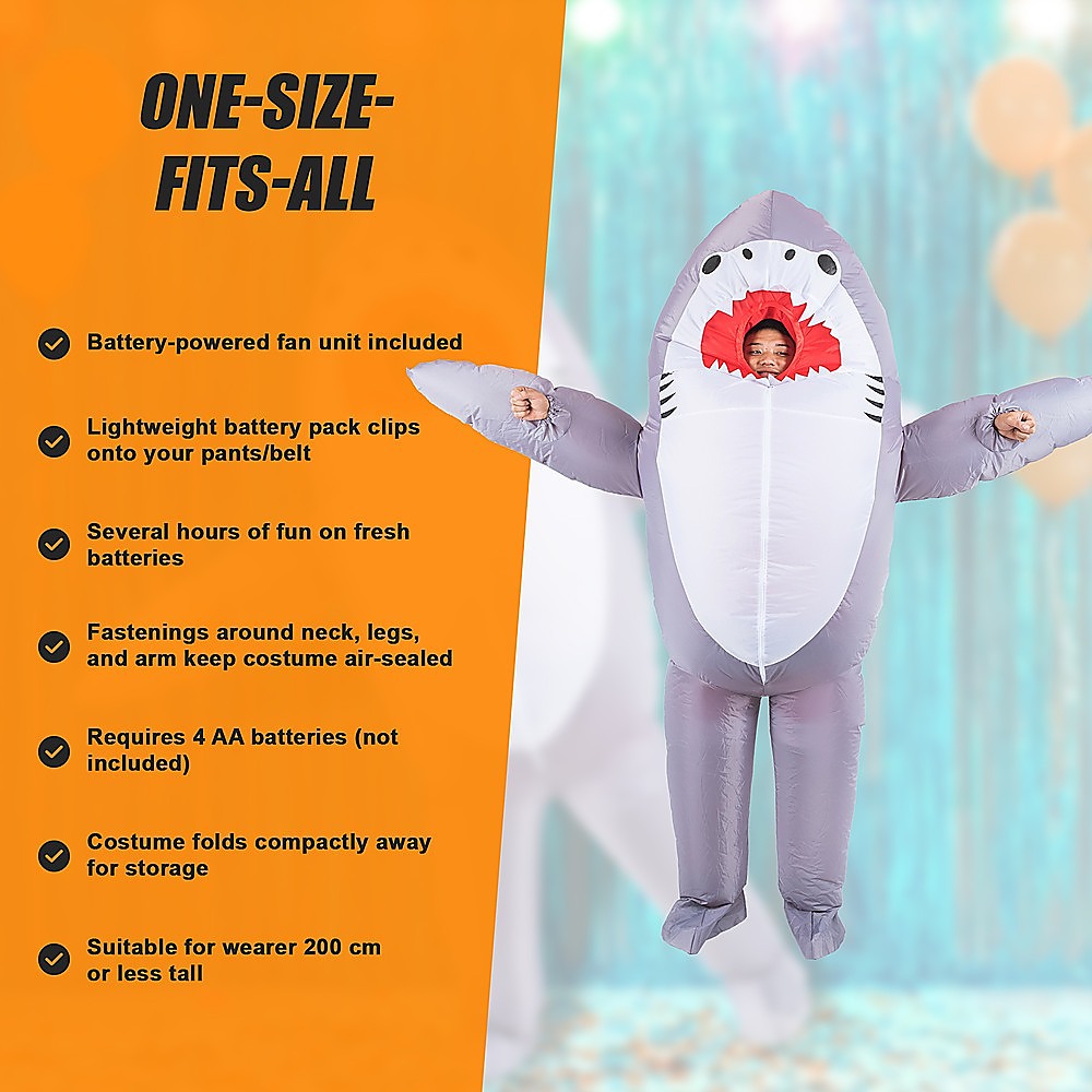 Shark Fancy Dress Fan Inflatable Costume Suit