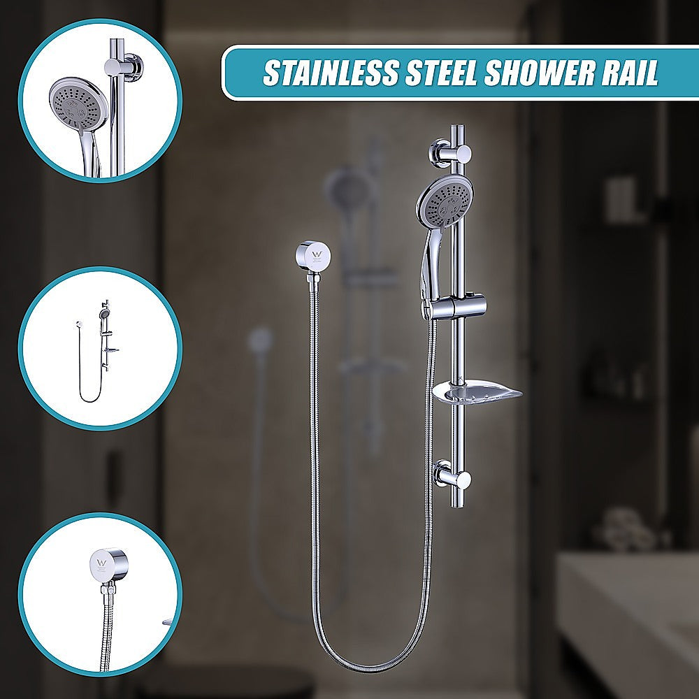 Hand Held Shower Rail Soap Dish Bathroom Set