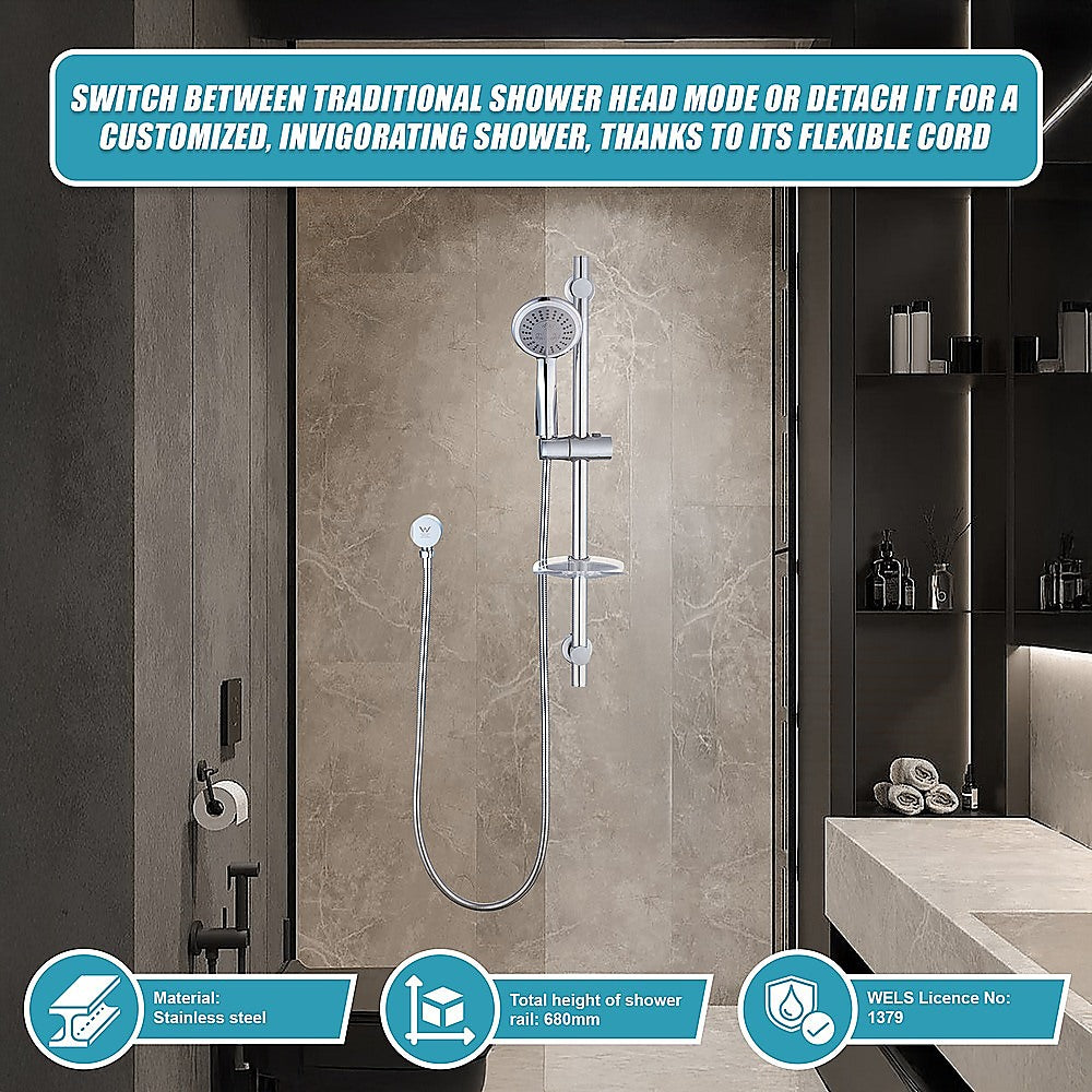 Hand Held Shower Rail Soap Dish Bathroom Set