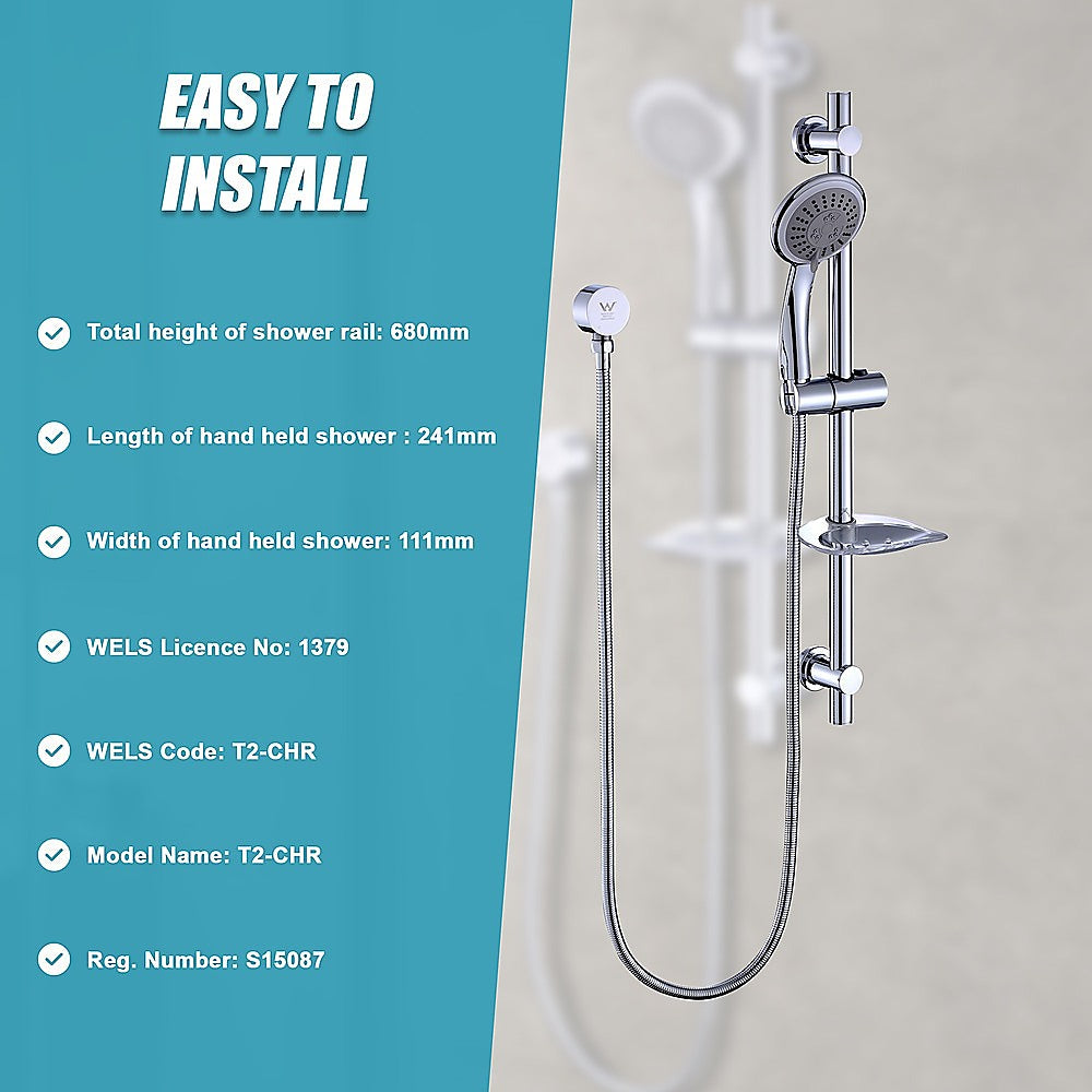 Hand Held Shower Rail Soap Dish Bathroom Set