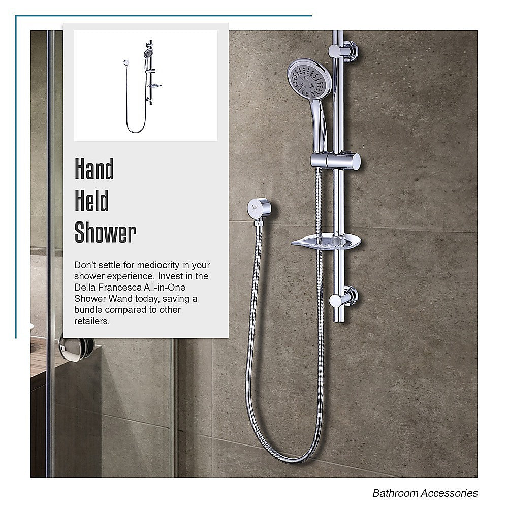 Hand Held Shower Rail Soap Dish Bathroom Set