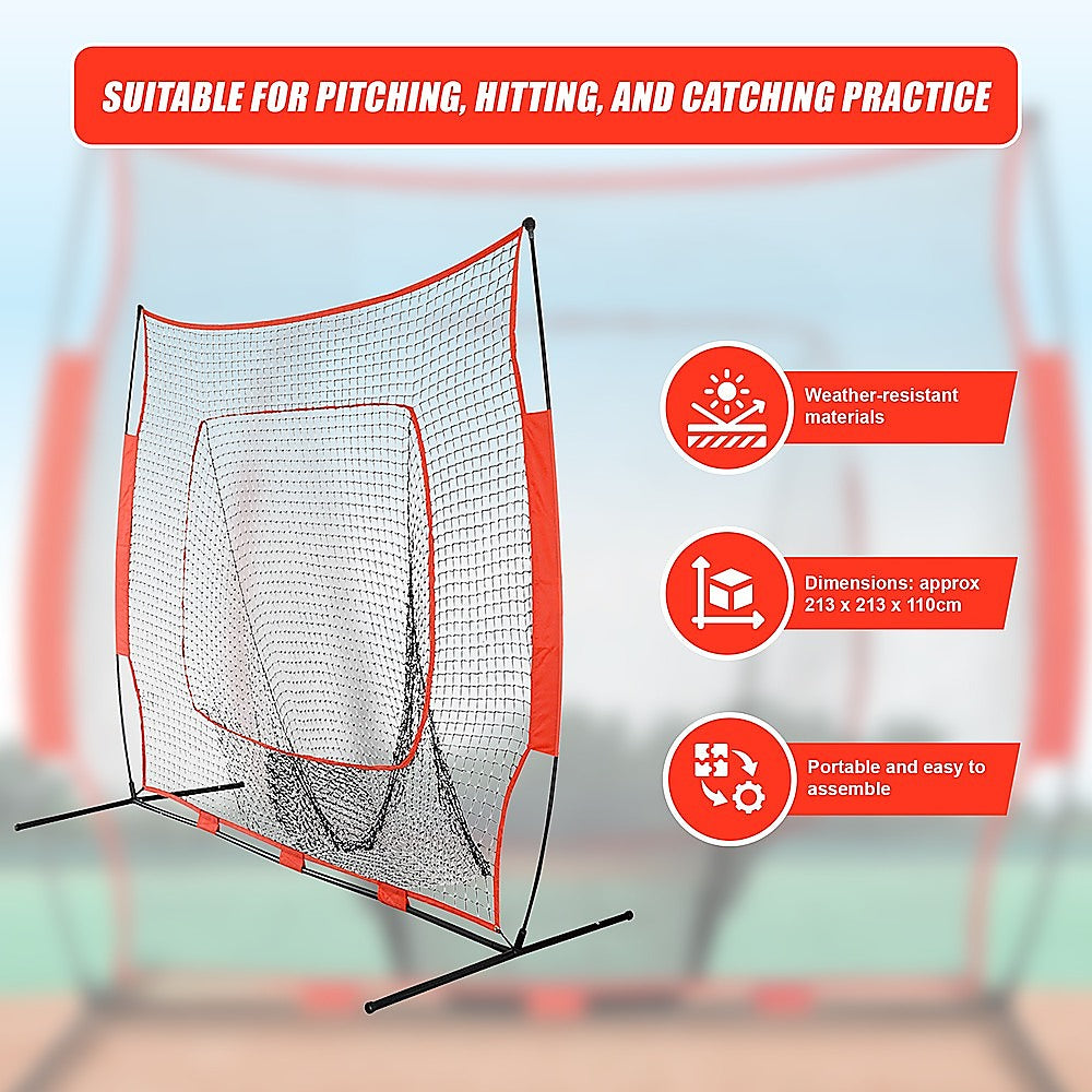 Portable Baseball Training Net Stand Softball Practice Sports Tennis