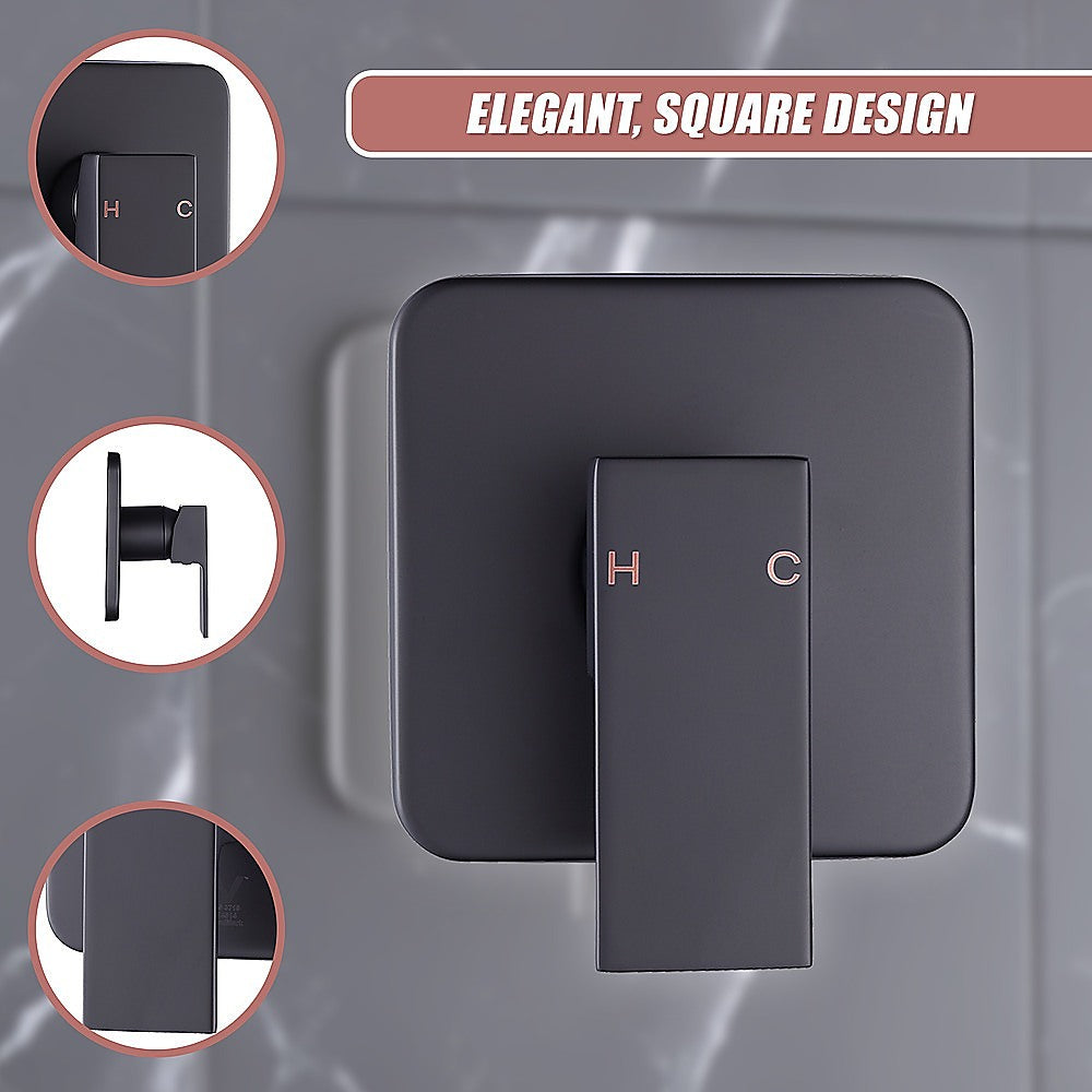 Shower Bath Mixer Tap Bathroom WATERMARK Approved - Electroplated Matte Black