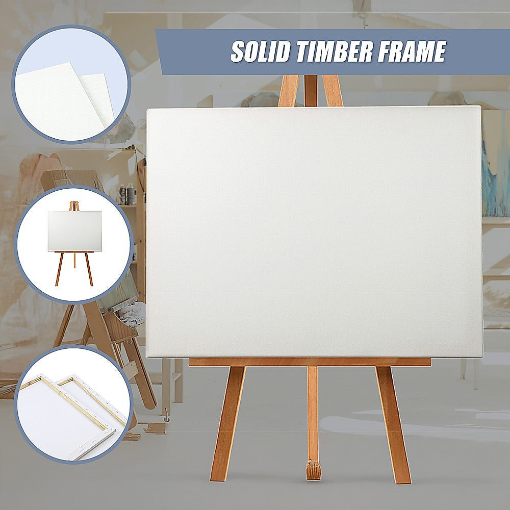 5 pack of 50x60cm Artist Blank Stretched Canvas Canvases Art Large White Range Oil Acrylic Wood