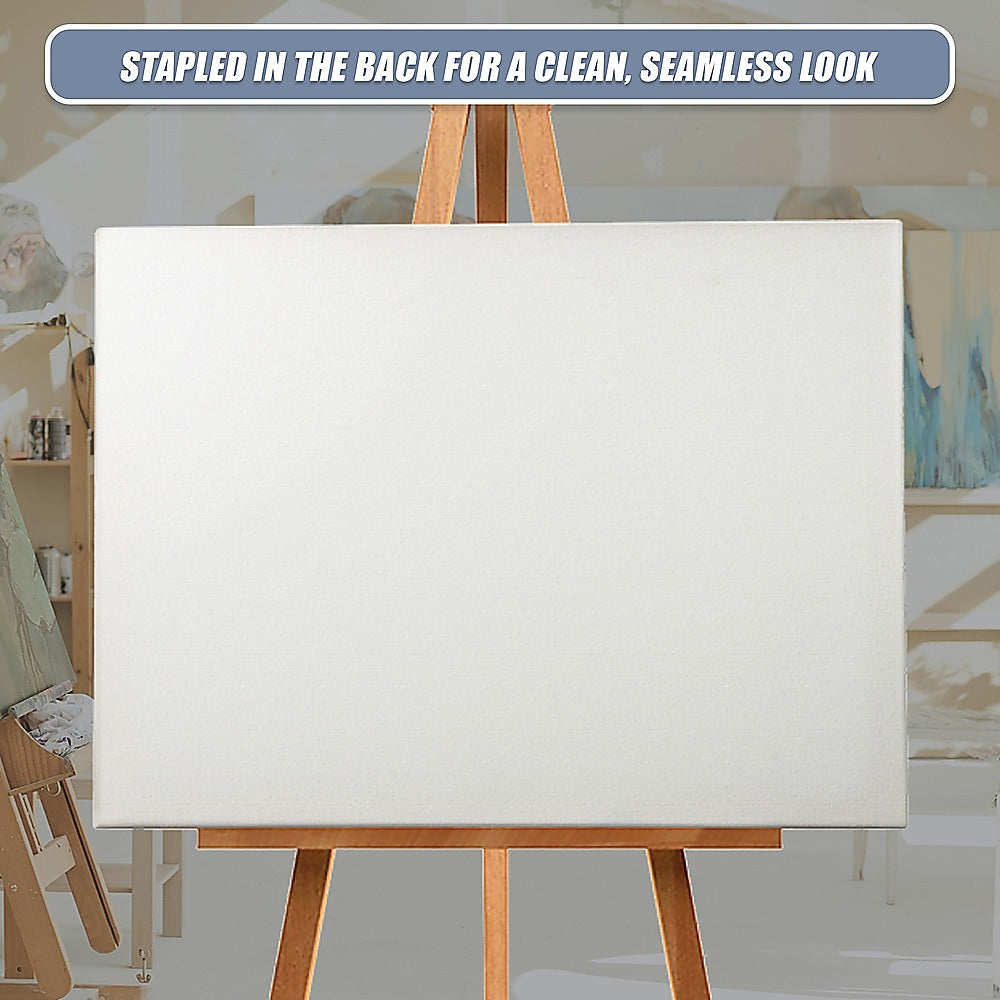 5 pack of 50x60cm Artist Blank Stretched Canvas Canvases Art Large White Range Oil Acrylic Wood