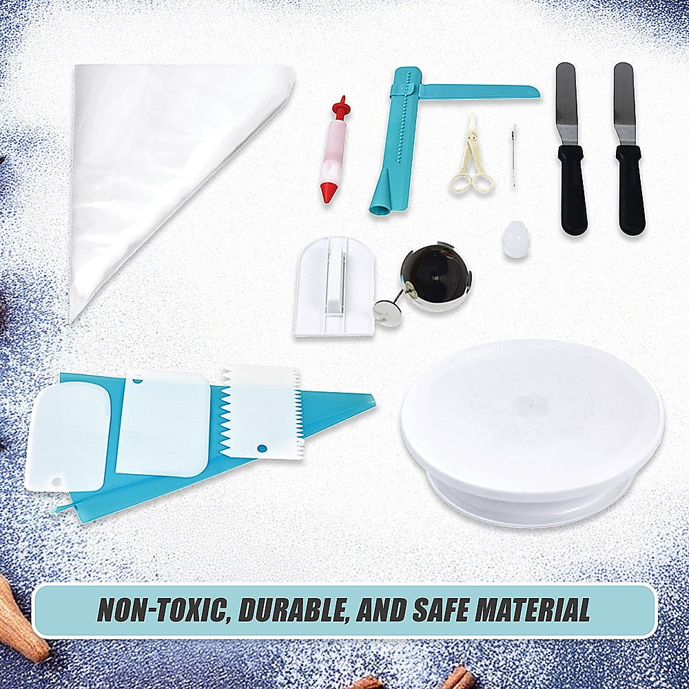 164Pcs Cake Decorating Kit Turntable Rotating Baking Flower Icing Piping Nozzles