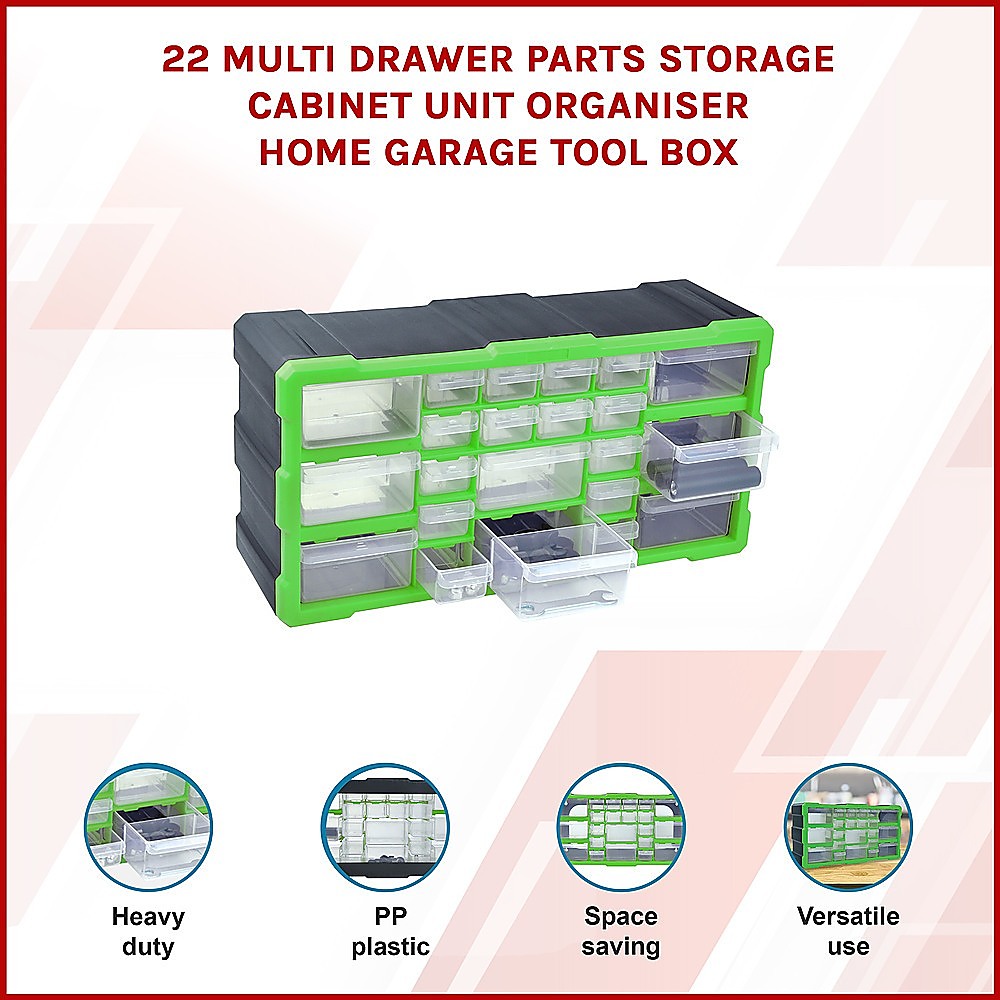 22 Multi Drawer Parts Storage Cabinet Unit Organiser Home Garage Tool Box