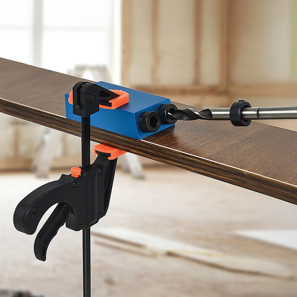 14X Pocket Hole Jig Kit Woodworking Drill Hole Locator Craft Carpenters + F Clip