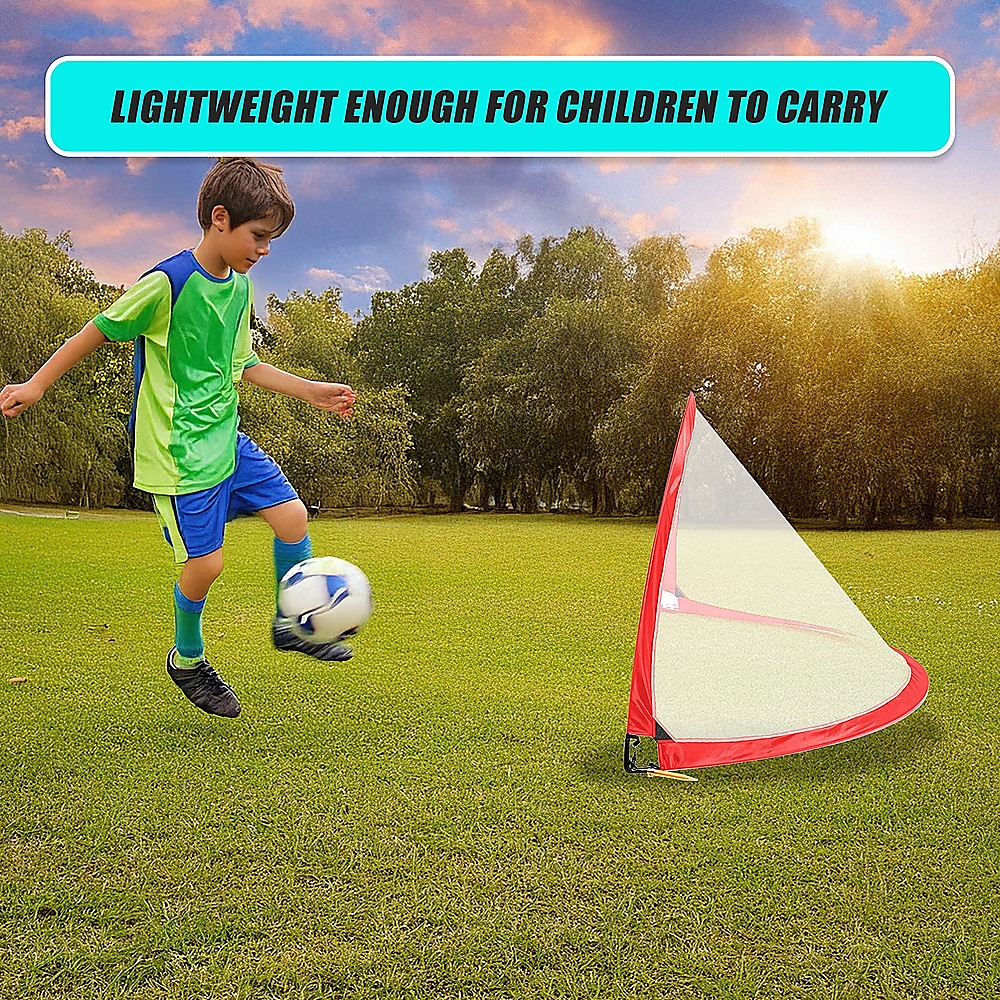 Portable Kids Soccer Goals Set – 2 Pop Up Soccer Goals, Cones, Goal Carry Bag