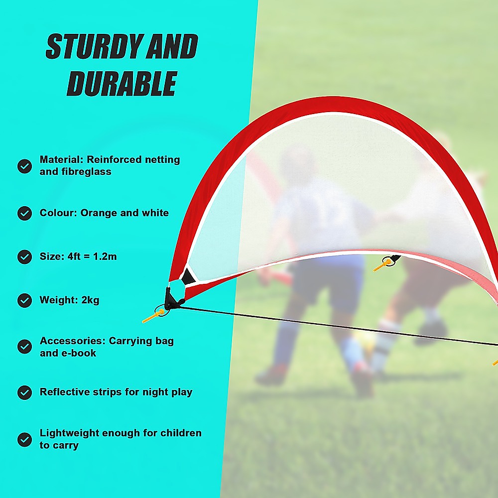 Portable Kids Soccer Goals Set – 2 Pop Up Soccer Goals, Cones, Goal Carry Bag