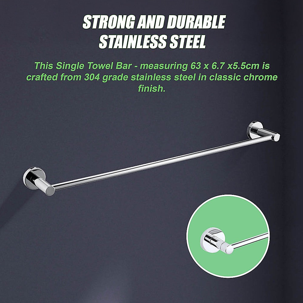 Classic Chrome Towel Bar Rail Bathroom