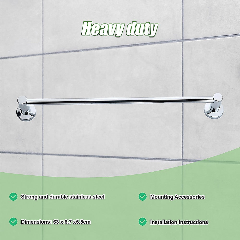 Classic Chrome Towel Bar Rail Bathroom