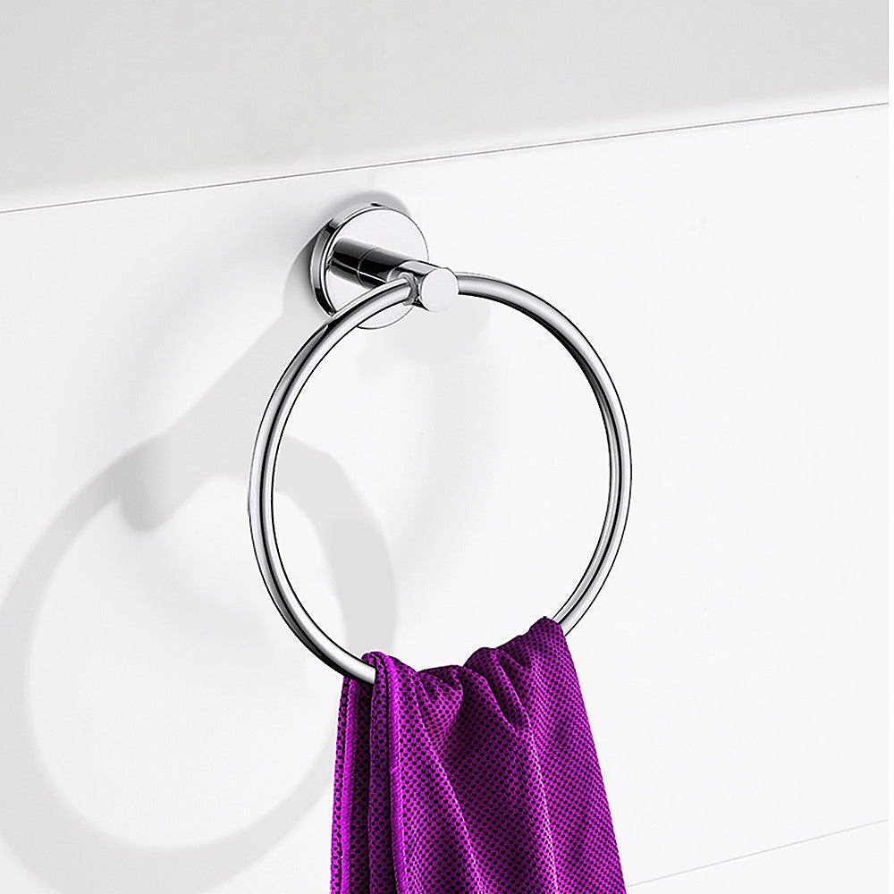 Classic Chrome Towel Bar Rail Ring Bathroom